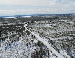 Saskatchewan Highway 955 is maintained year round and runs within 500 m of the NE corner of the Property claim S-111860